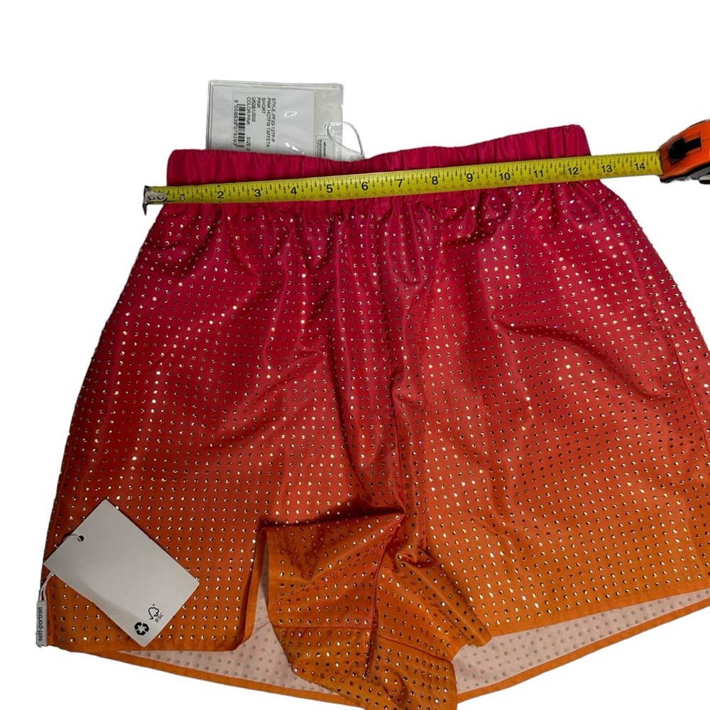 NWT Self Portrait Pink Ombré Crystal Embellished Hotfix Taffeta Shorts 2 - Picture 11 of 16